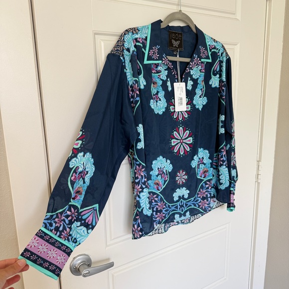 NWT Johnny Was Jade Amaya Blouse Women’s Small Silk blend in Leilana - Picture 6 of 9